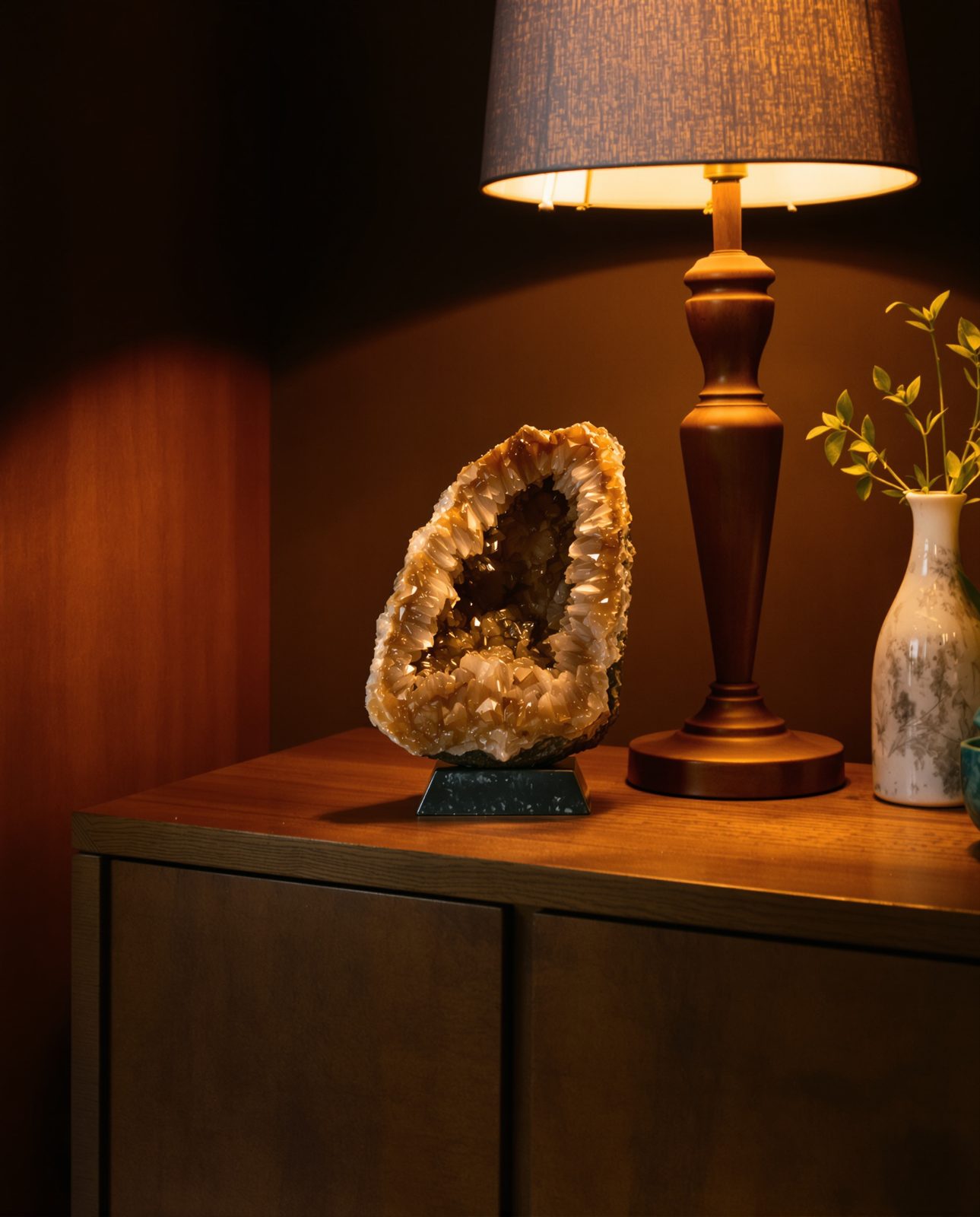 Geode in warm lamplicht